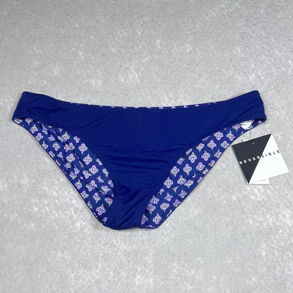 Vera Bradley Swim Bottom X-Large 16/18 Blue White Reversible Bikini Swimsuit NWT - Picture 3 of 9